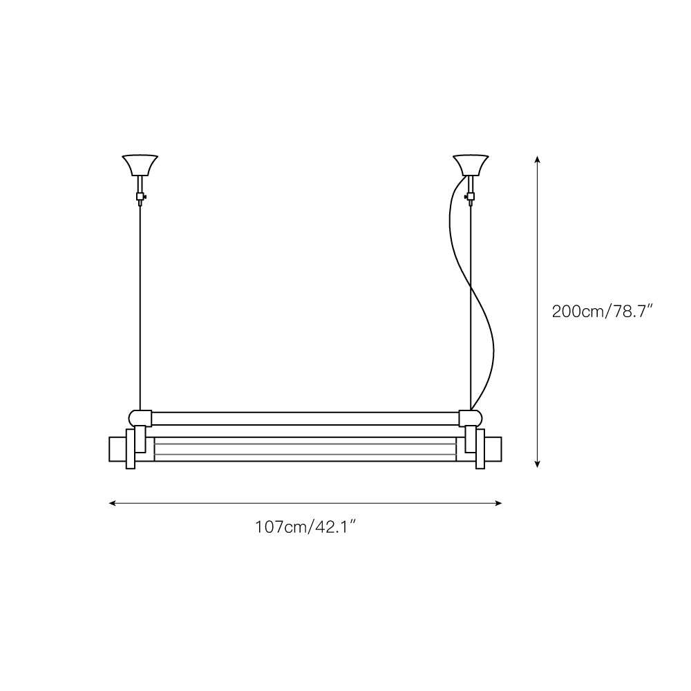 DDR Industrial Tube Pendant Light – Vintage East German Die-Cast Aluminum Linear LED Light