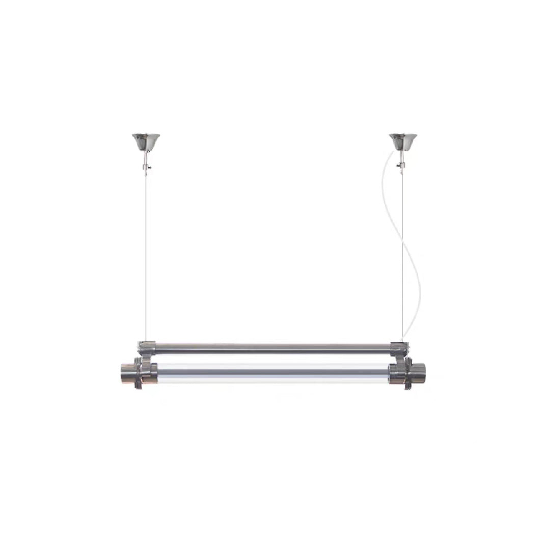 DDR Industrial Tube Pendant Light – Vintage East German Die-Cast Aluminum Linear LED Light