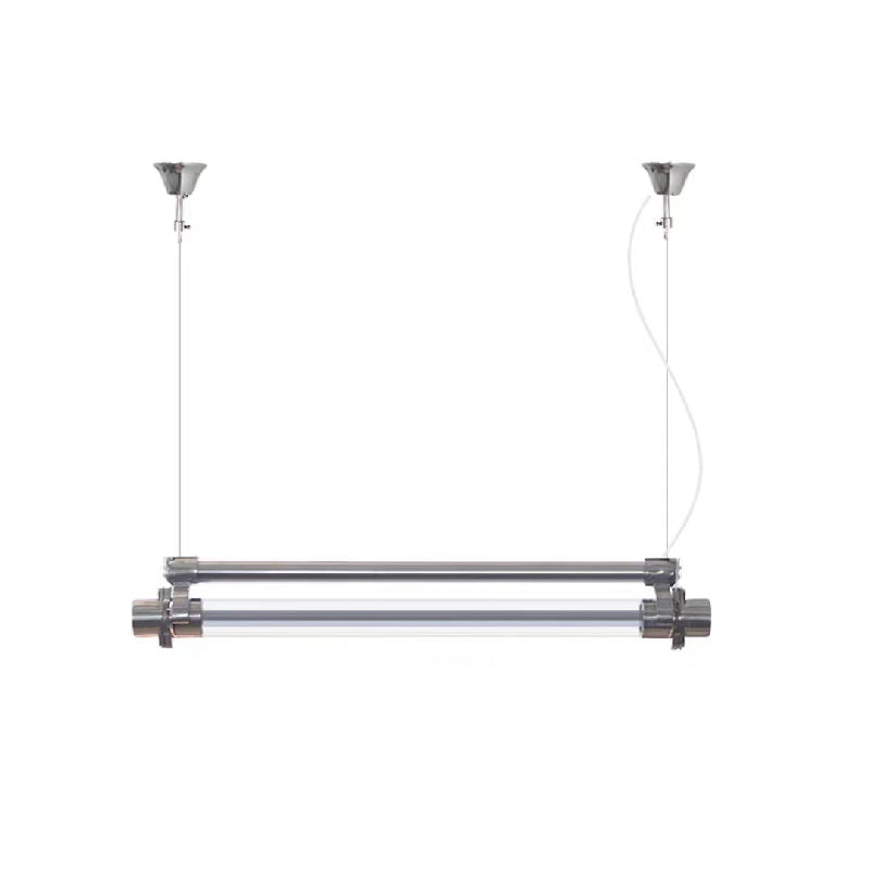 DDR Industrial Tube Pendant Light – Vintage East German Die-Cast Aluminum Linear LED Light