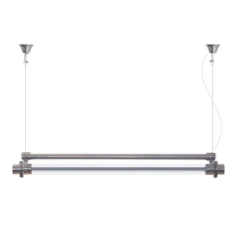 DDR Industrial Tube Pendant Light – Vintage East German Die-Cast Aluminum Linear LED Light