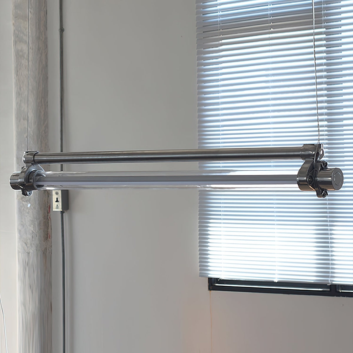 DDR Industrial Tube Pendant Light – Vintage East German Die-Cast Aluminum Linear LED Light