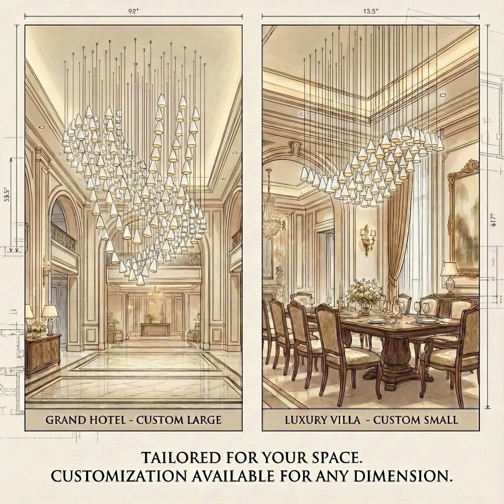 21 Thin Porcelain Pendant Lamp – Hand-Formed Ceramic Organic Multi-Head Suspension Light