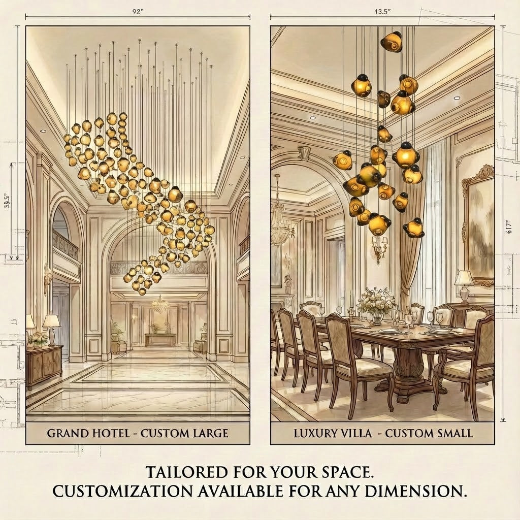 Ice Pier Pendant Lamp - Hand-Blown Sculptural Glass Multi-Pendant Cascade