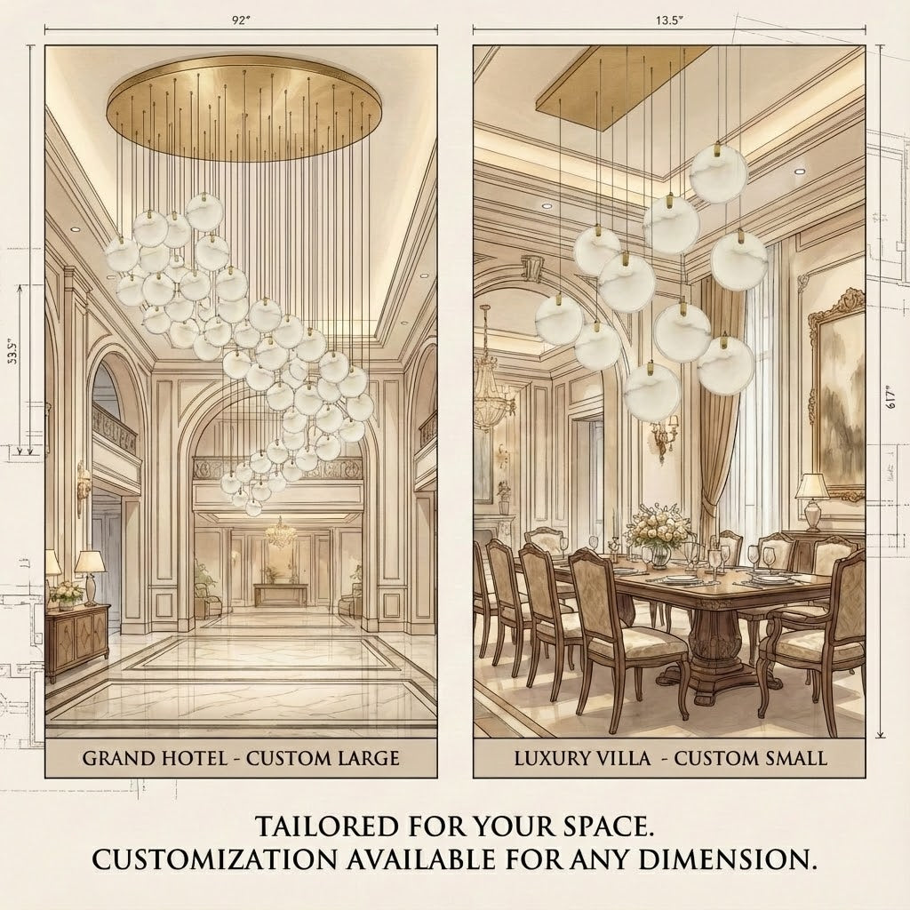 Soho Alabaster Pendant Light - Natural Stone Twin Disc Pendant | Brass & Alabaster Overhead Light