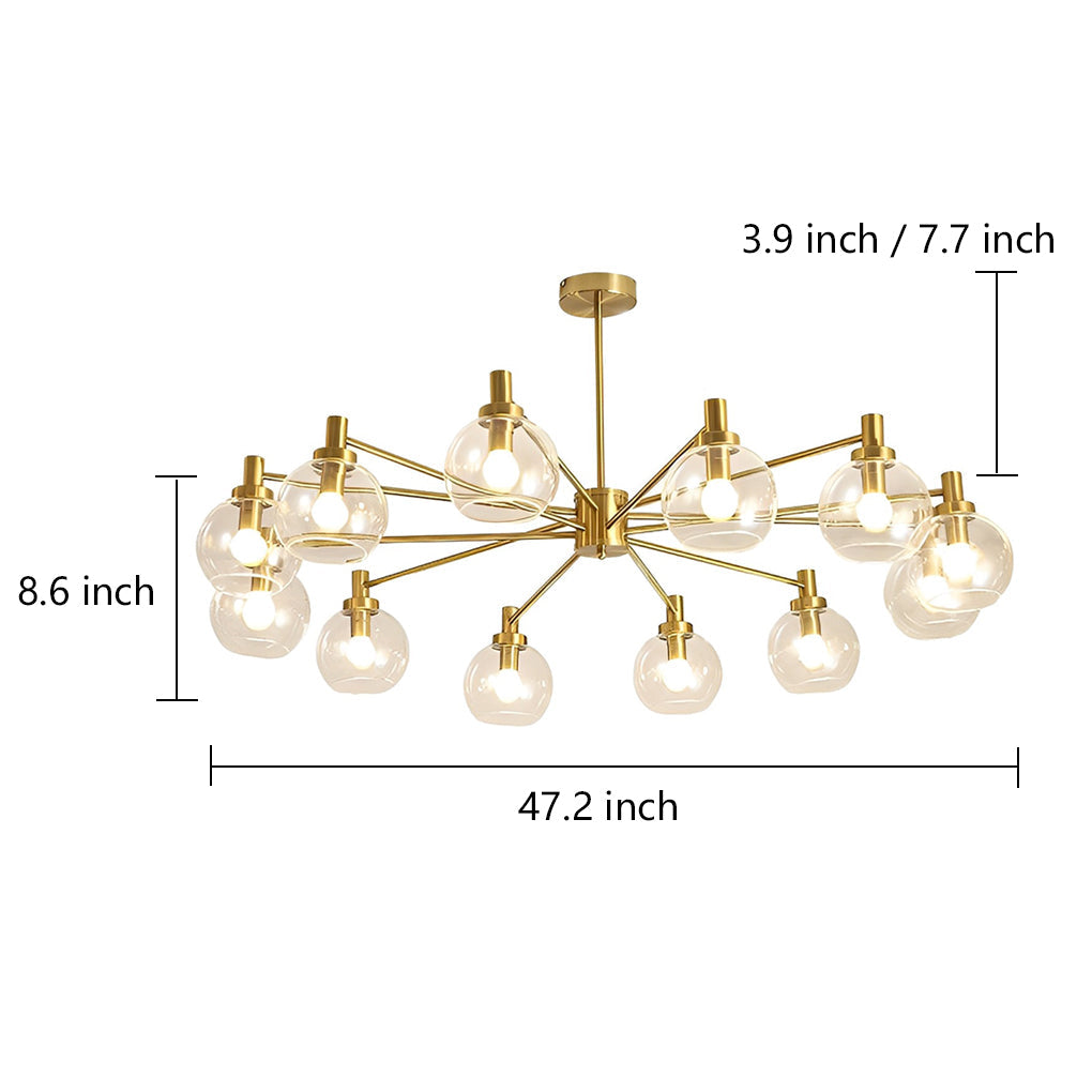 Sputnik Design LED Modern Ceiling Lights Semi-Flush Lighting Hanging Light