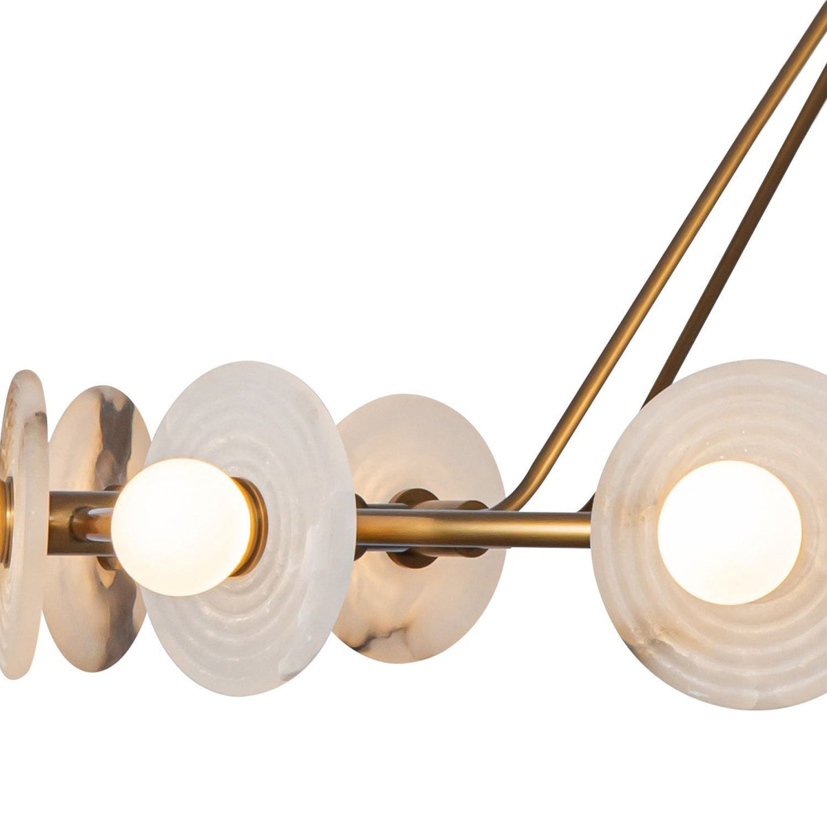 Dahlia Alabaster Chandelier – Floral Ribbed Alabaster & Glass Pearl 12-Light Chandelier