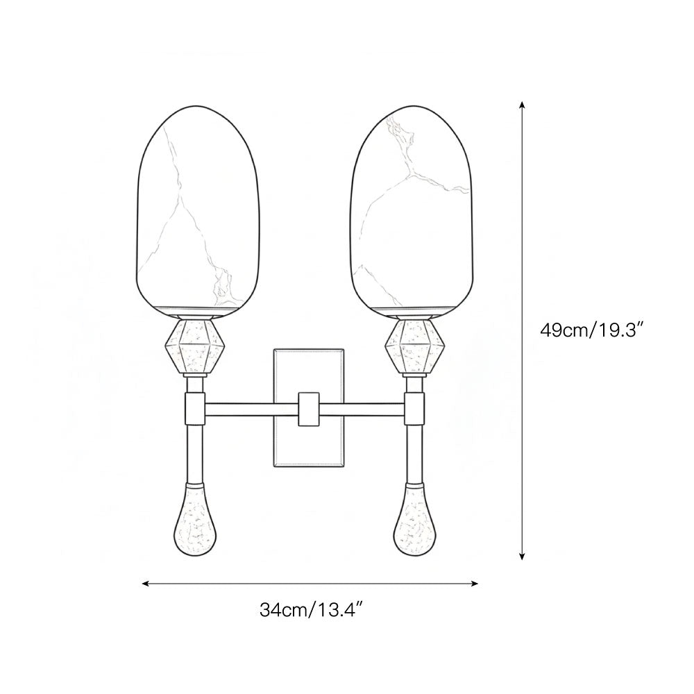 Dakota Alabaster Wall Lamp – Architectural Marble, Metal & Natural Alabaster Sconce