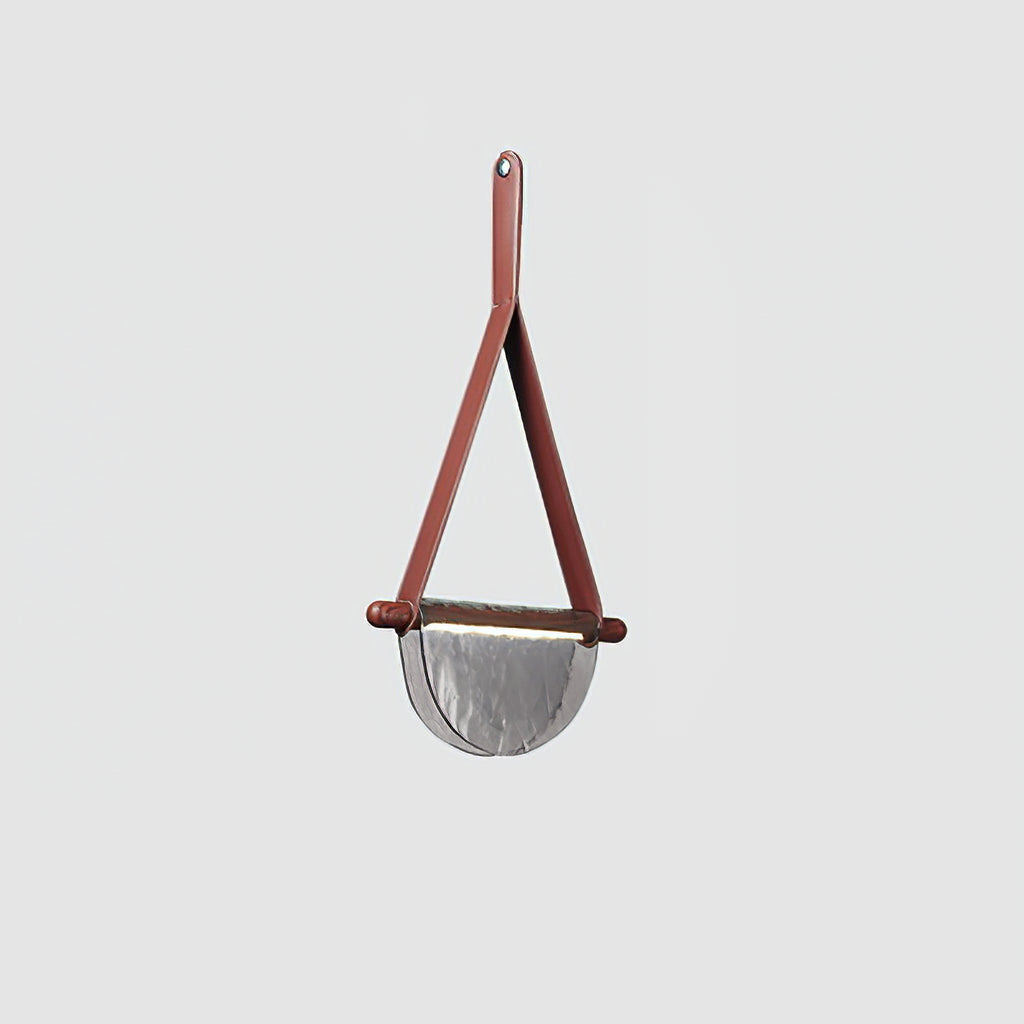 Dali Pendant Lamp – Melted Glass & Solid Wood LED Suspended Light with Leather Strap