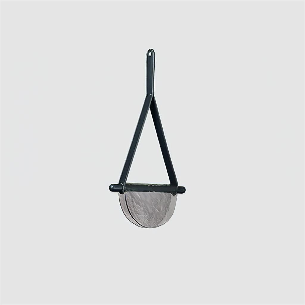 Dali Pendant Lamp – Melted Glass & Solid Wood LED Suspended Light with Leather Strap