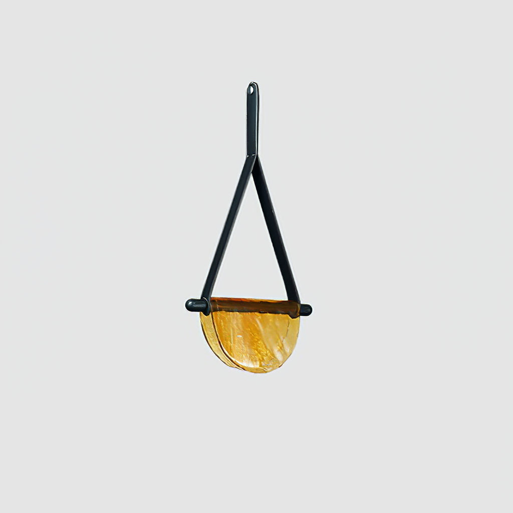 Dali Pendant Lamp – Melted Glass & Solid Wood LED Suspended Light with Leather Strap