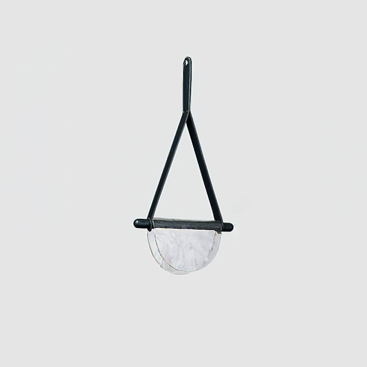 Dali Pendant Lamp – Melted Glass & Solid Wood LED Suspended Light with Leather Strap