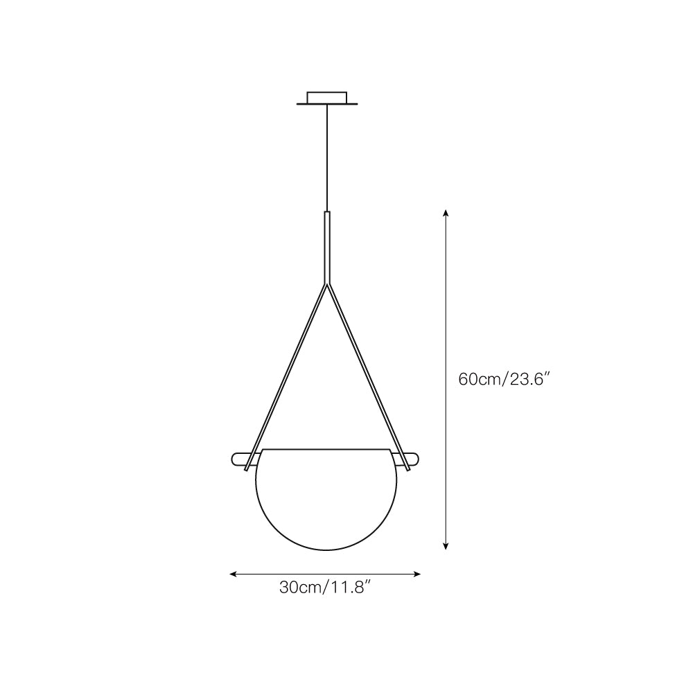 Dali Pendant Lamp – Melted Glass & Solid Wood LED Suspended Light with Leather Strap