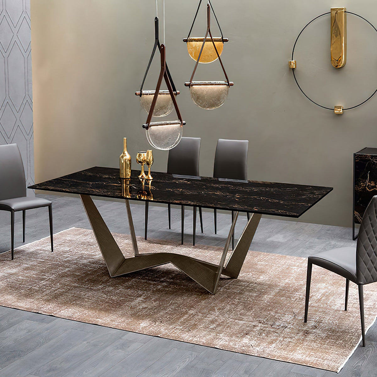 Dali Pendant Lamp – Melted Glass & Solid Wood LED Suspended Light with Leather Strap