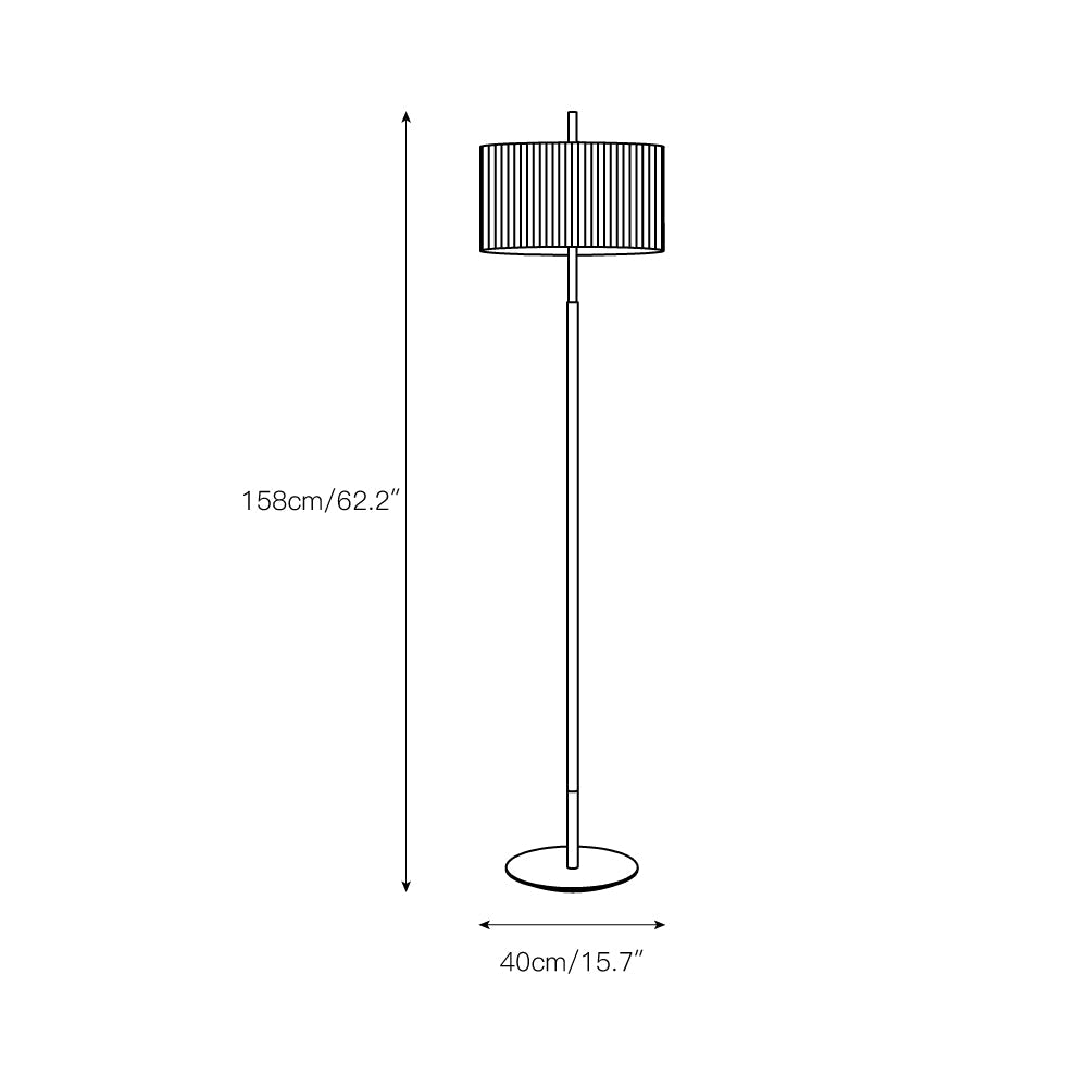 Danona Floor Lamp – Modern Architectural Floor Lamp with Leather Accents & Fabric Shade
