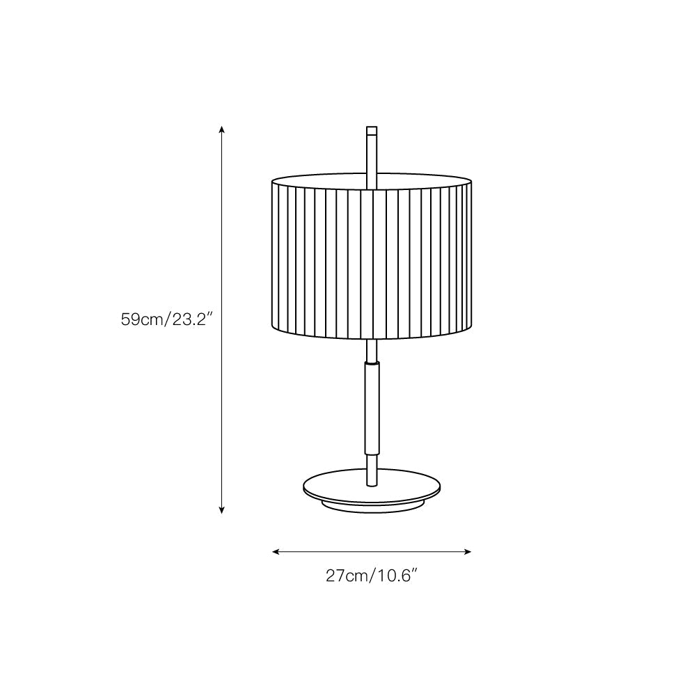 Danona Table Lamp – Modern Gold Iron Table Lamp with Leather Accents & Fabric Shade