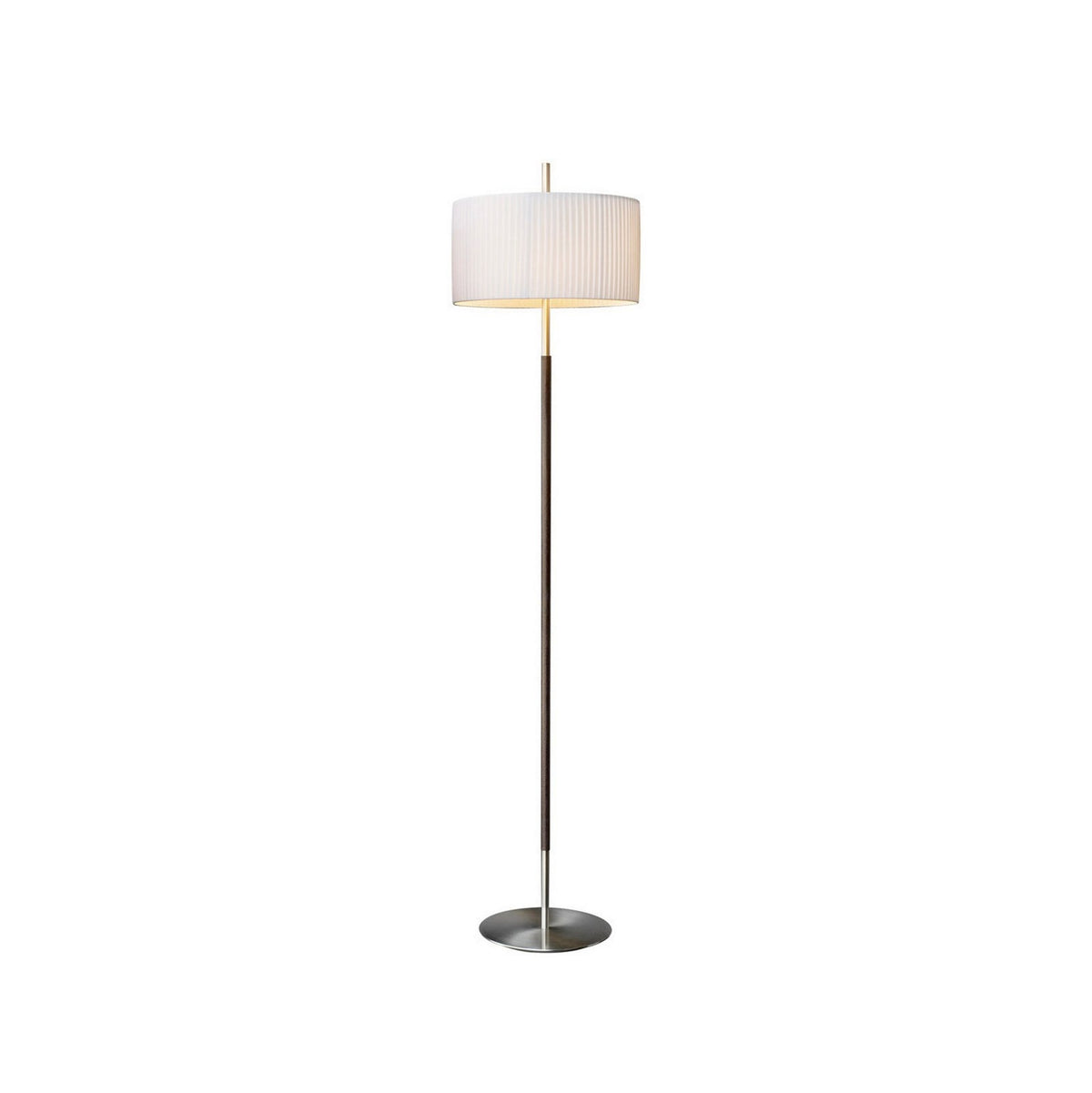 Danona Floor Lamp – Modern Architectural Floor Lamp with Leather Accents & Fabric Shade