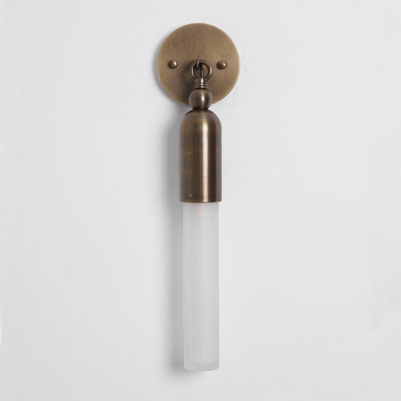 Darby Wall Lamp – Textured Mold-Blown Glass & Brass Dome Sconce