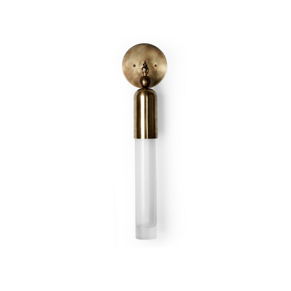 Darby Wall Lamp – Textured Mold-Blown Glass & Brass Dome Sconce