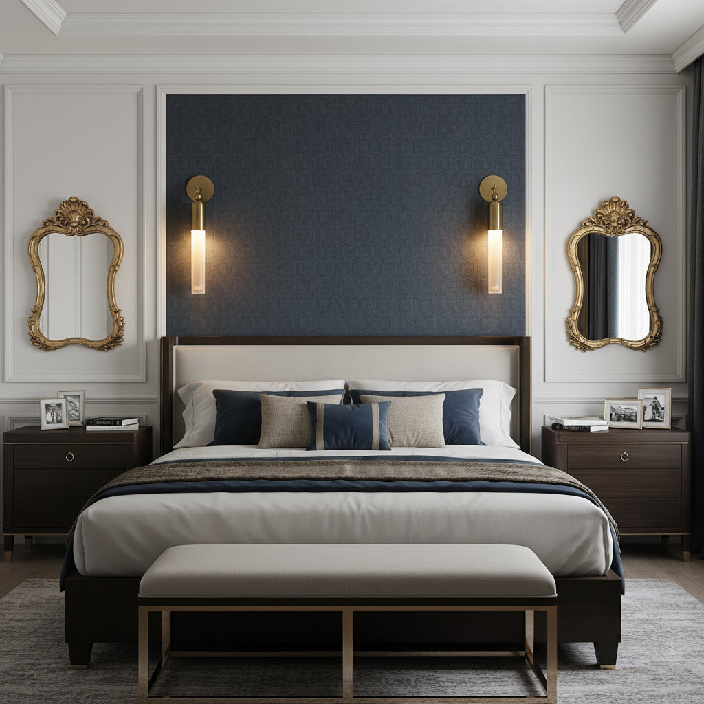 Darby Wall Lamp – Textured Mold-Blown Glass & Brass Dome Sconce