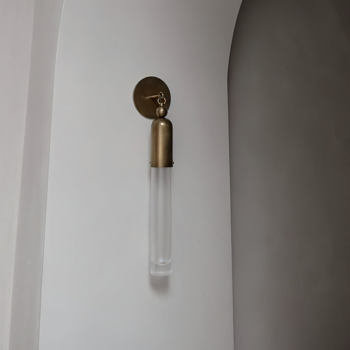Darby Wall Lamp – Textured Mold-Blown Glass & Brass Dome Sconce