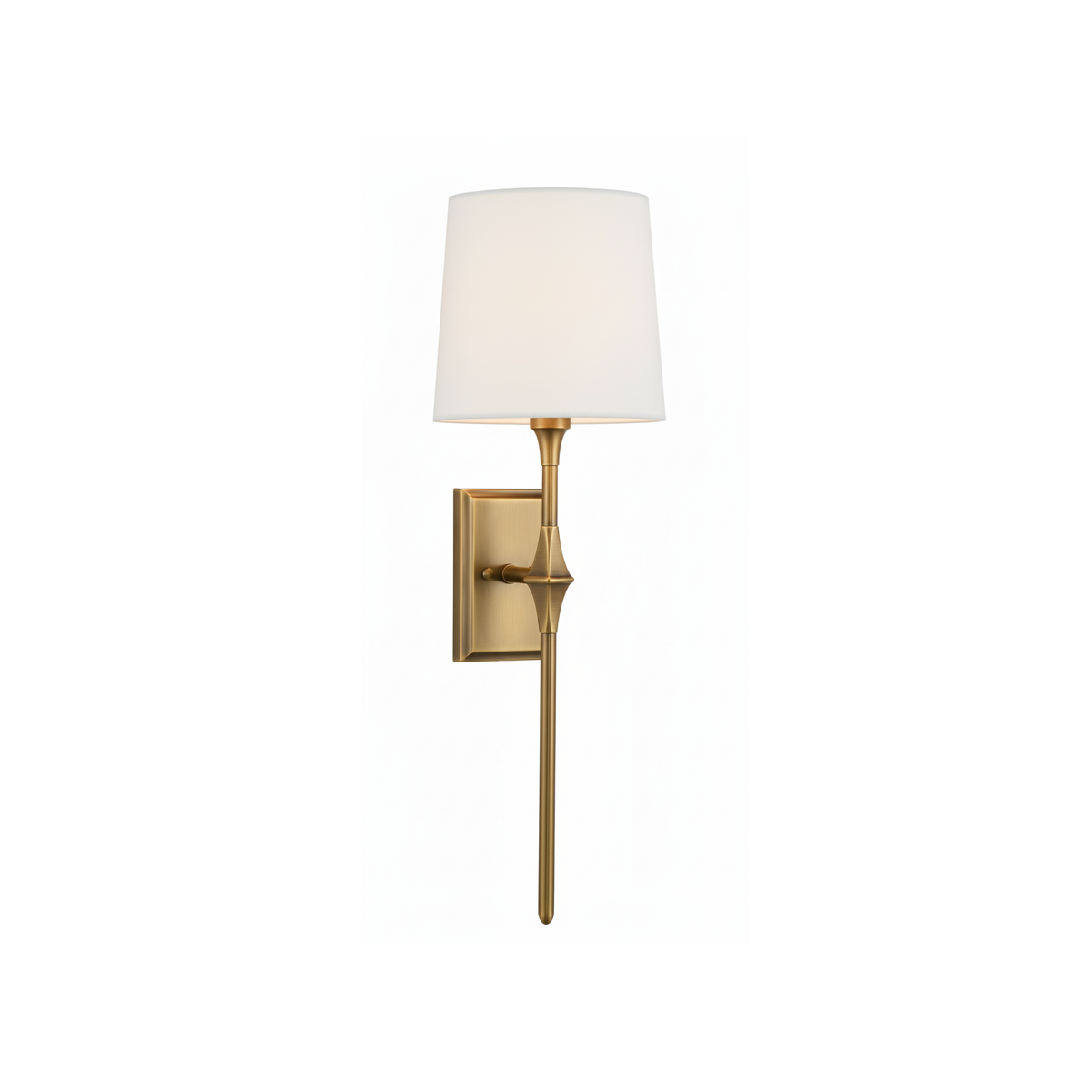 Dauphine Wall Sconce – Elongated Brass & Fabric Shade Wall Sconce