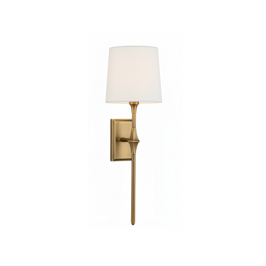 Dauphine Wall Sconce – Elongated Brass & Fabric Shade Wall Sconce