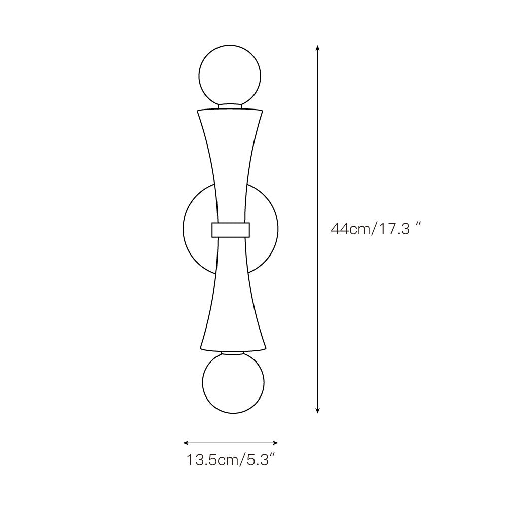 Dax Wall Lamp – Modern Hourglass Travertine & Jade Dual-Light Sconce