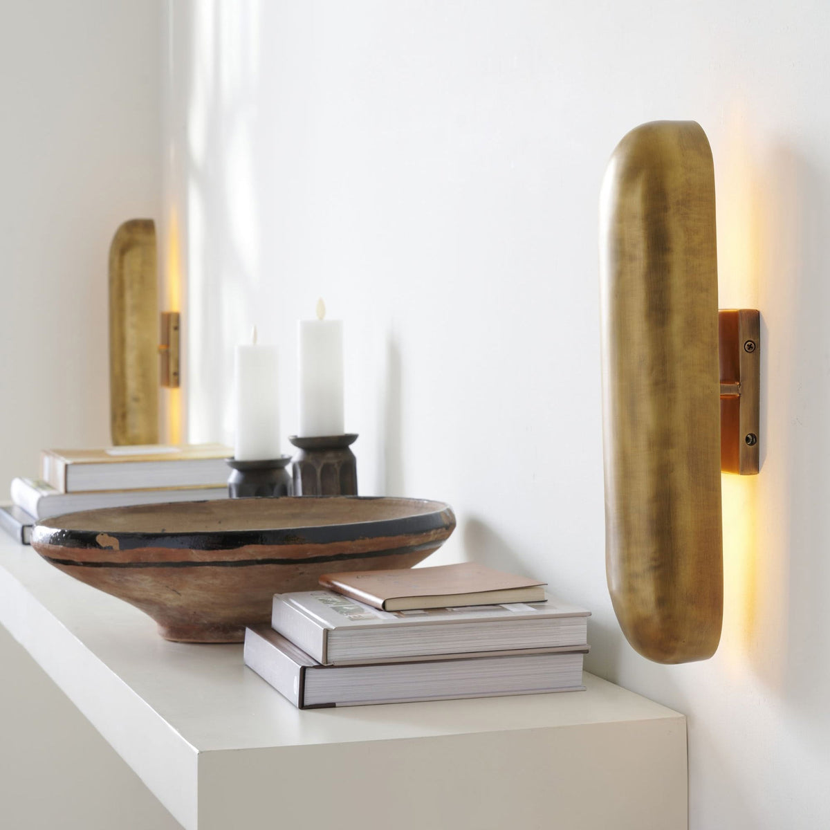 Dax Brass Wall Lamp – Sculptural Architectural Solid Brass Wall Sconc