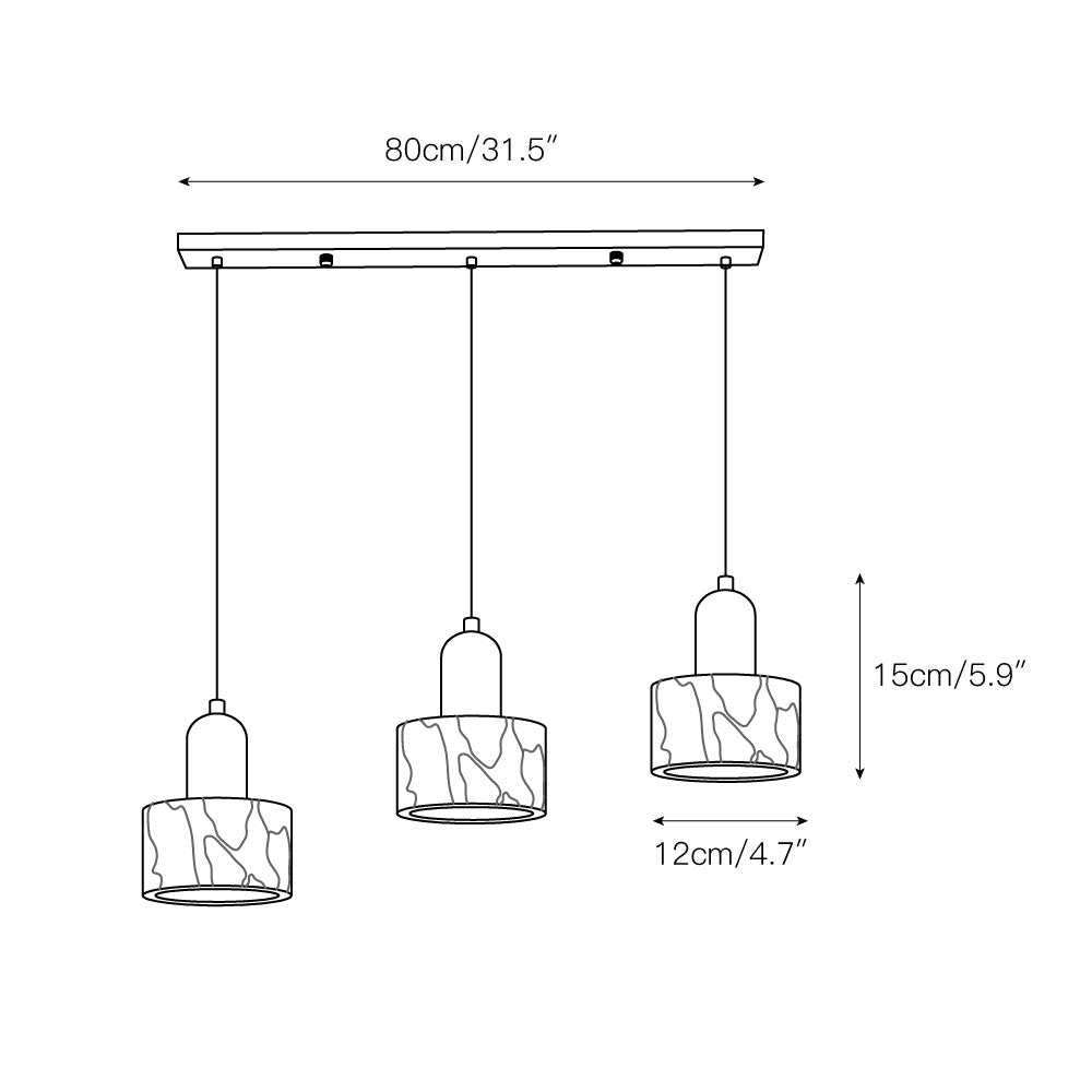 Dekum Marble Pendant Lamp - Bulgari Marble & Metal Linear Light