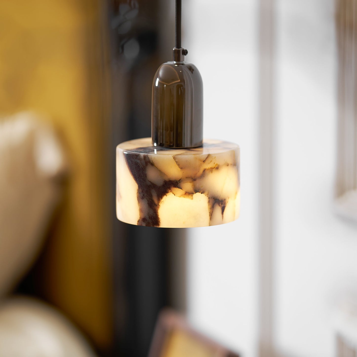 Dekum Marble Pendant Lamp - Bulgari Marble & Metal Linear Light