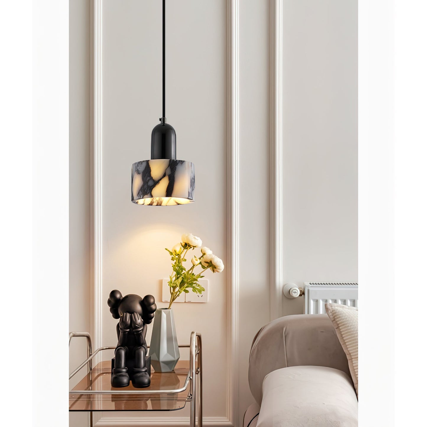 Dekum Marble Pendant Lamp - Bulgari Marble & Metal Linear Light