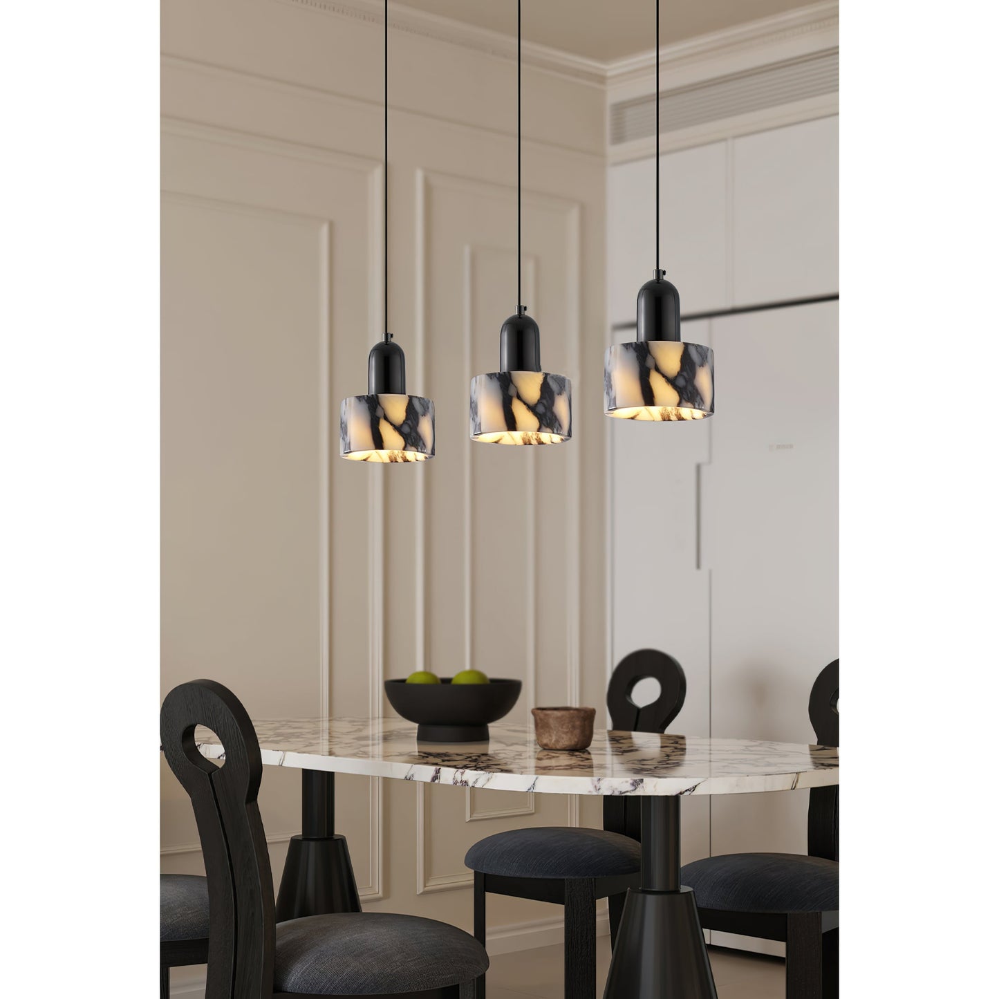 Dekum Marble Pendant Lamp - Bulgari Marble & Metal Linear Light