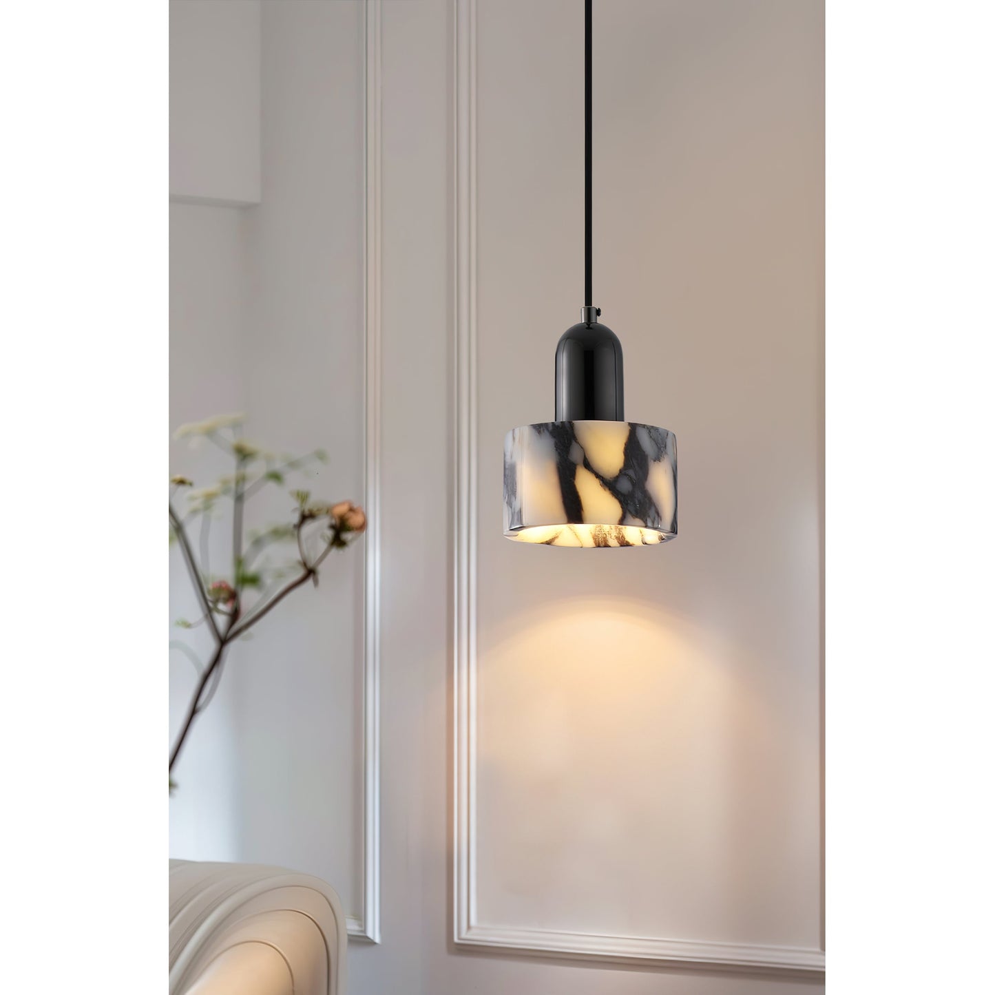 Dekum Marble Pendant Lamp - Bulgari Marble & Metal Linear Light