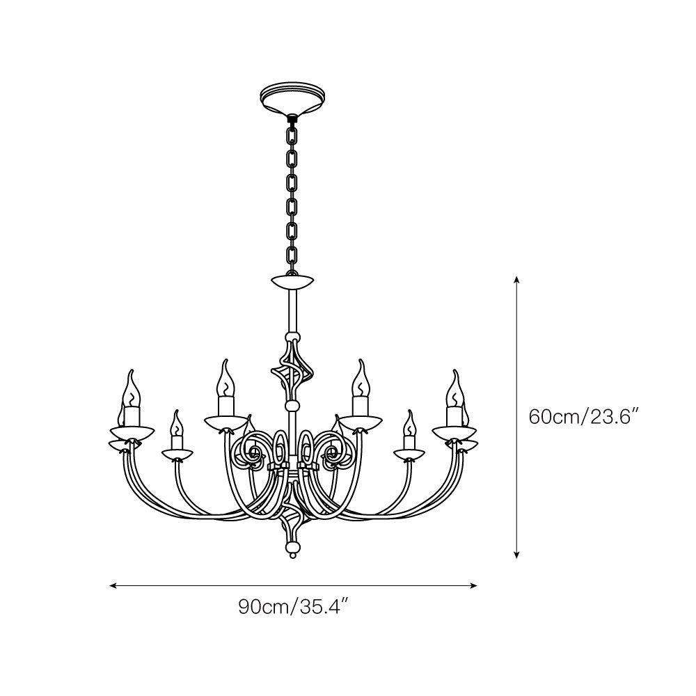 Delft Chandelier - Modern Minimalist Brass Candlestick Chandelier