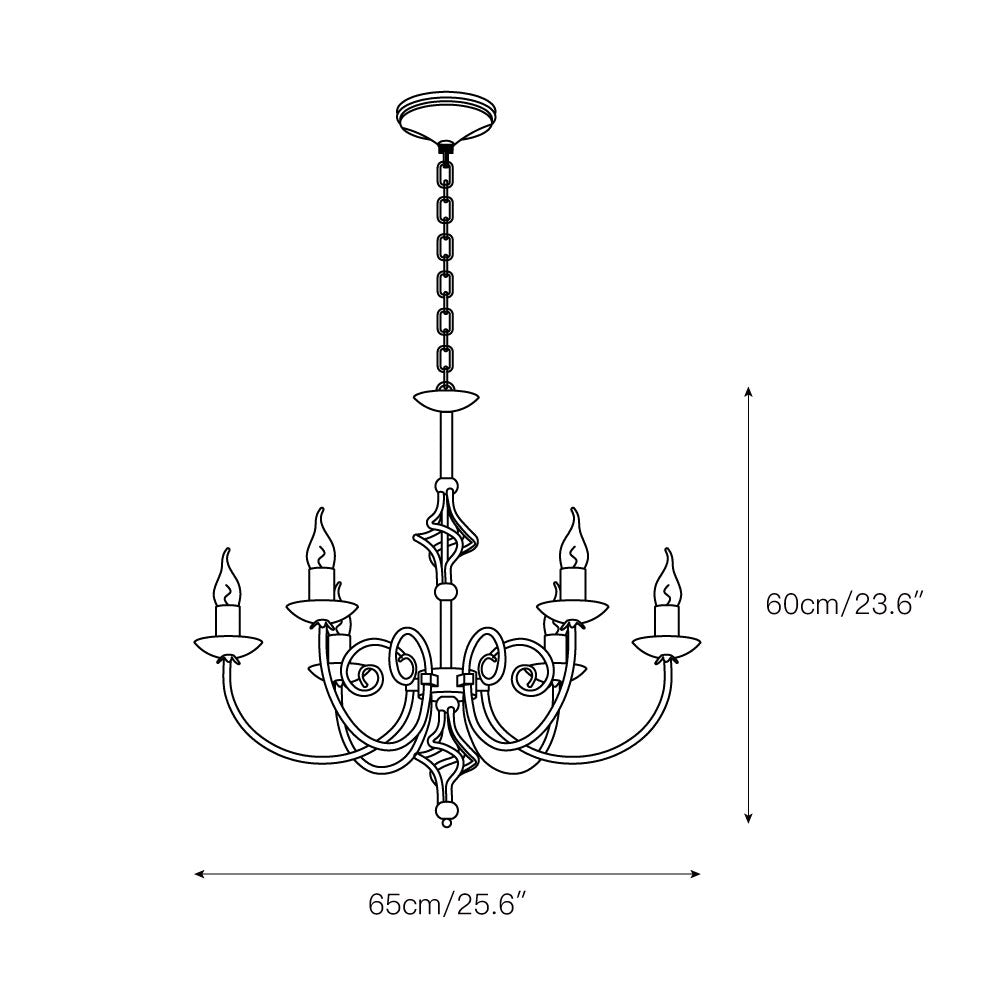 Delft Chandelier - Modern Minimalist Brass Candlestick Chandelier
