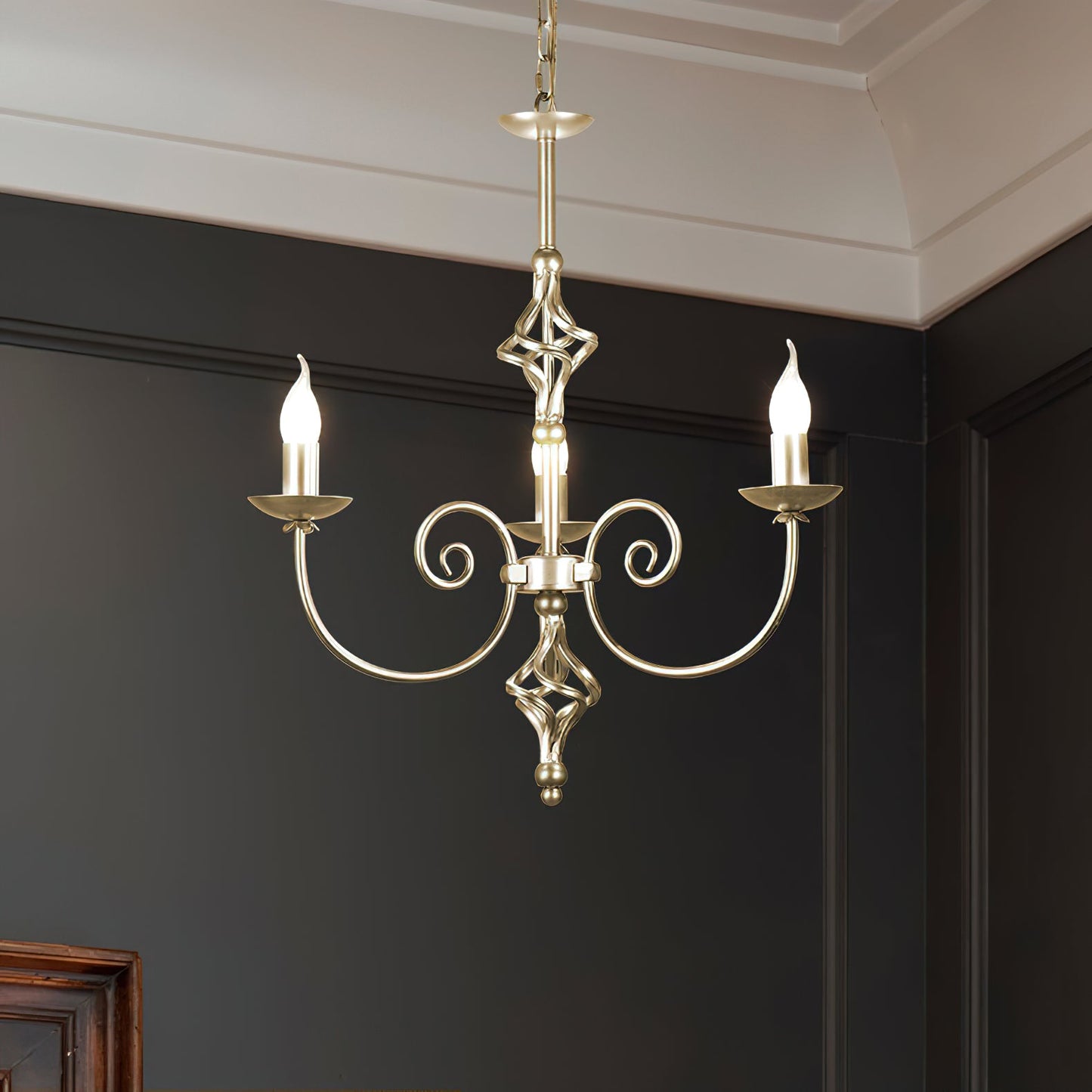 Delft Chandelier - Modern Minimalist Brass Candlestick Chandelier