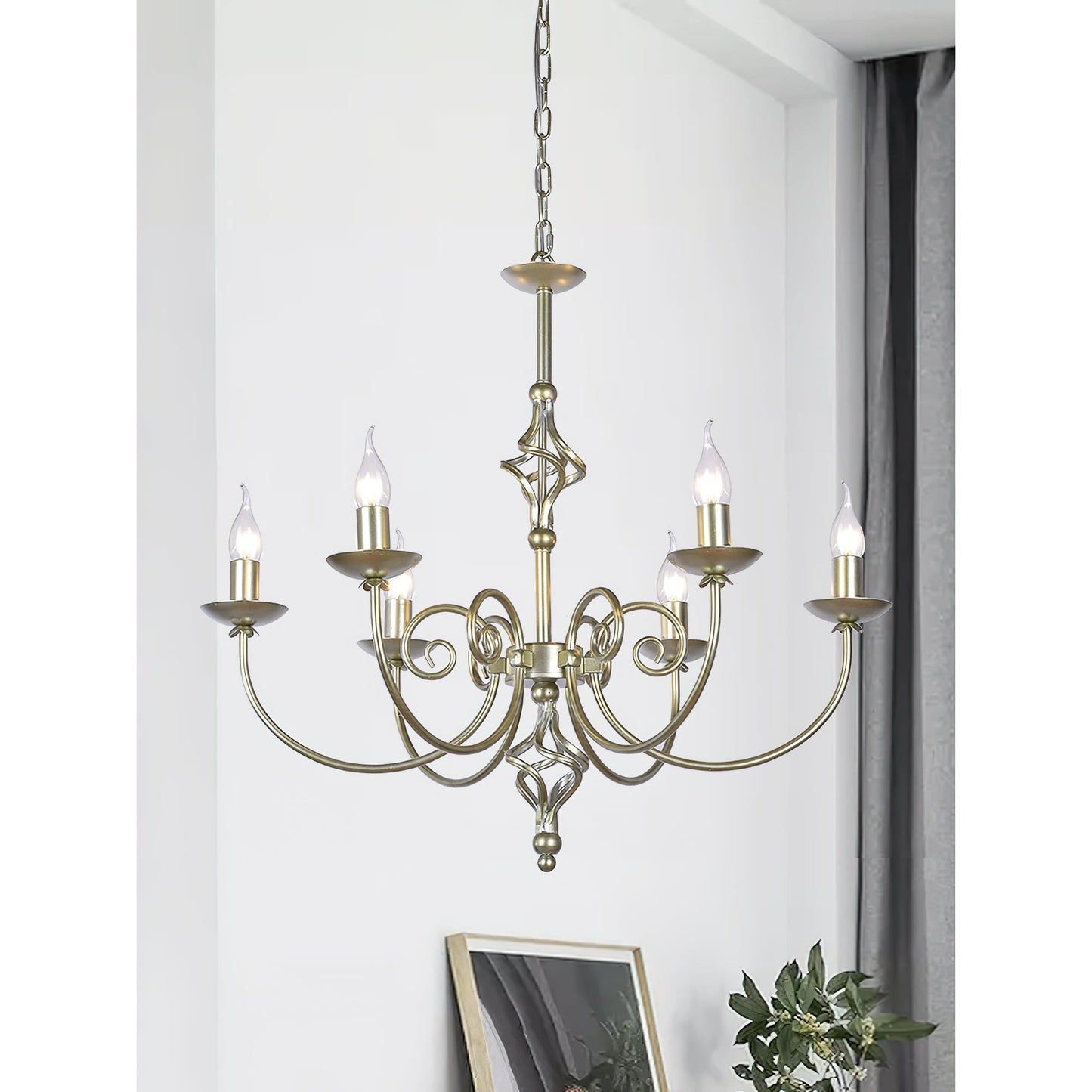 Delft Chandelier - Modern Minimalist Brass Candlestick Chandelier
