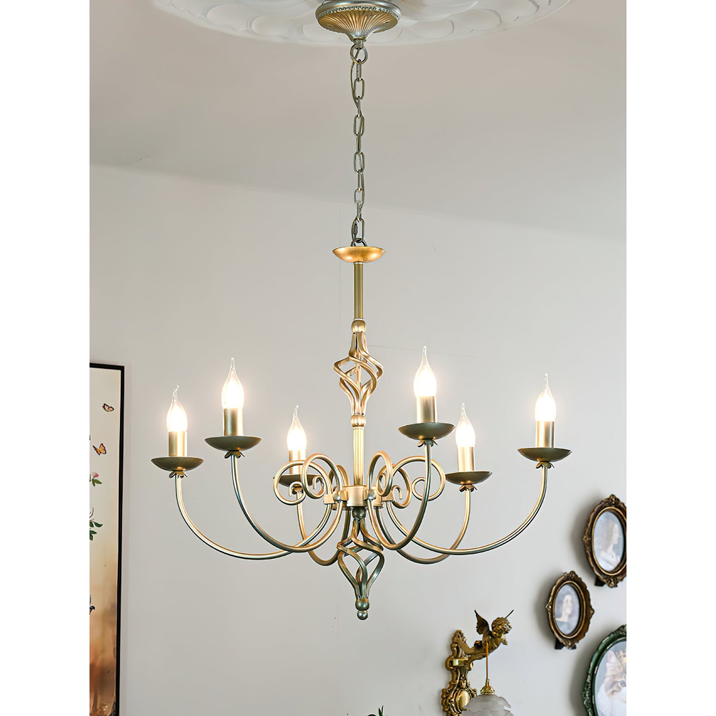 Delft Chandelier - Modern Minimalist Brass Candlestick Chandelier