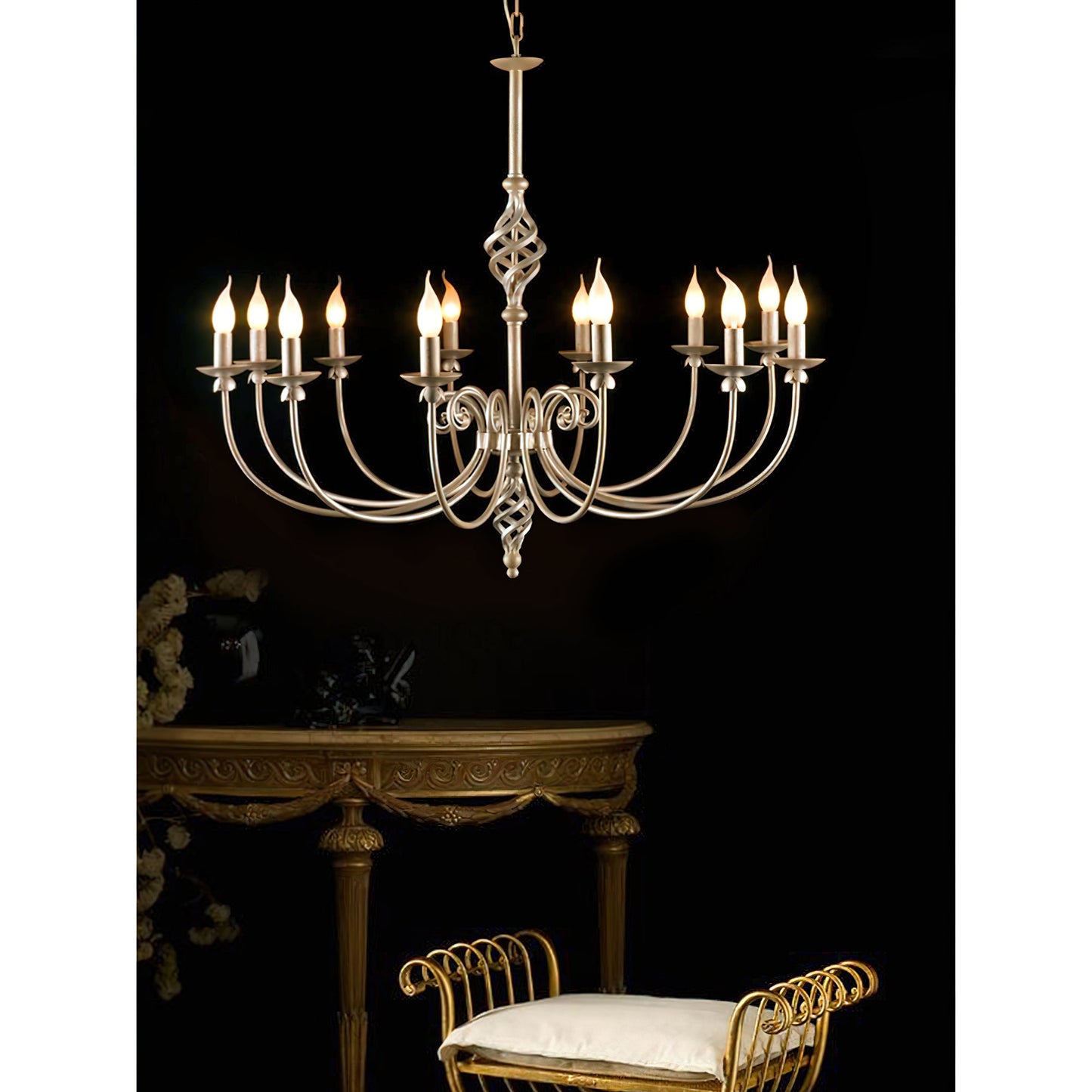 Delft Chandelier - Modern Minimalist Brass Candlestick Chandelier