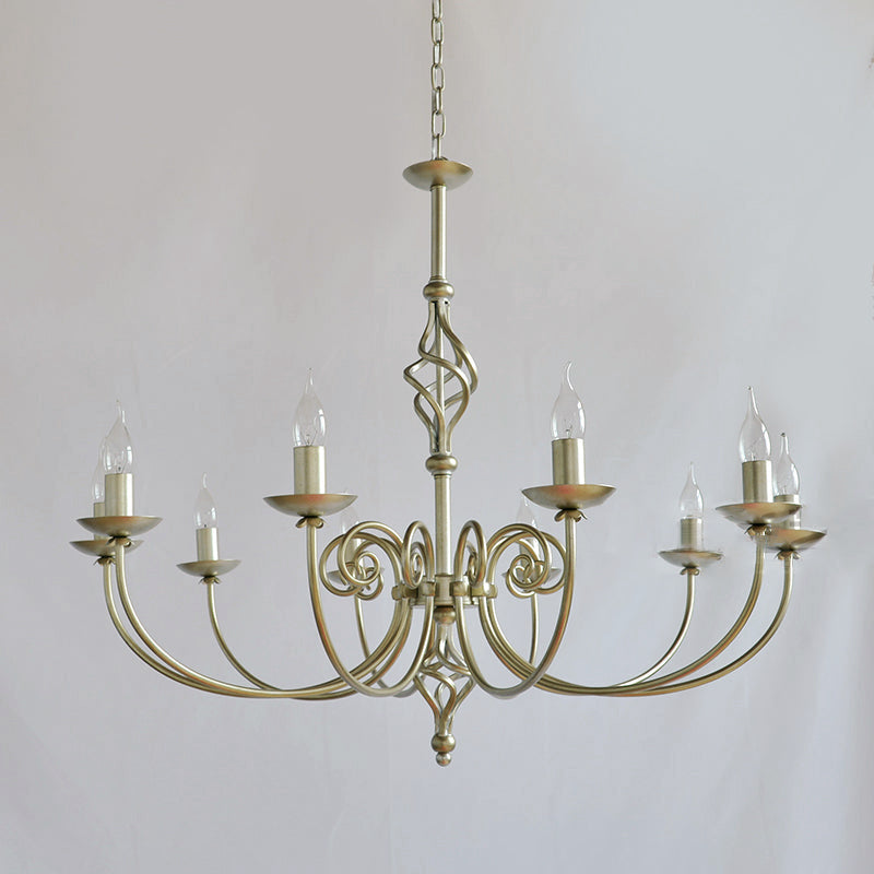 Delft Chandelier - Modern Minimalist Brass Candlestick Chandelier