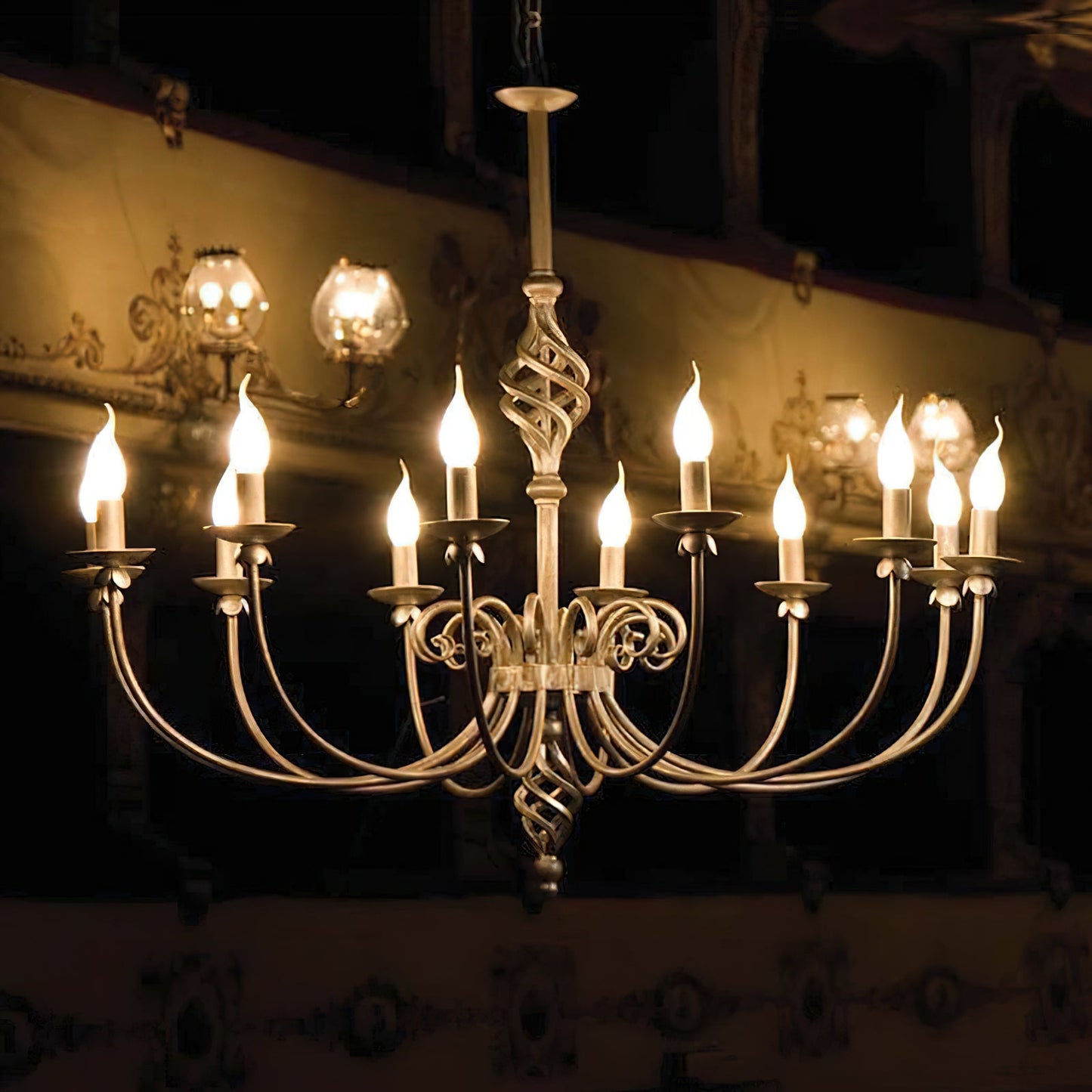 Delft Chandelier - Modern Minimalist Brass Candlestick Chandelier