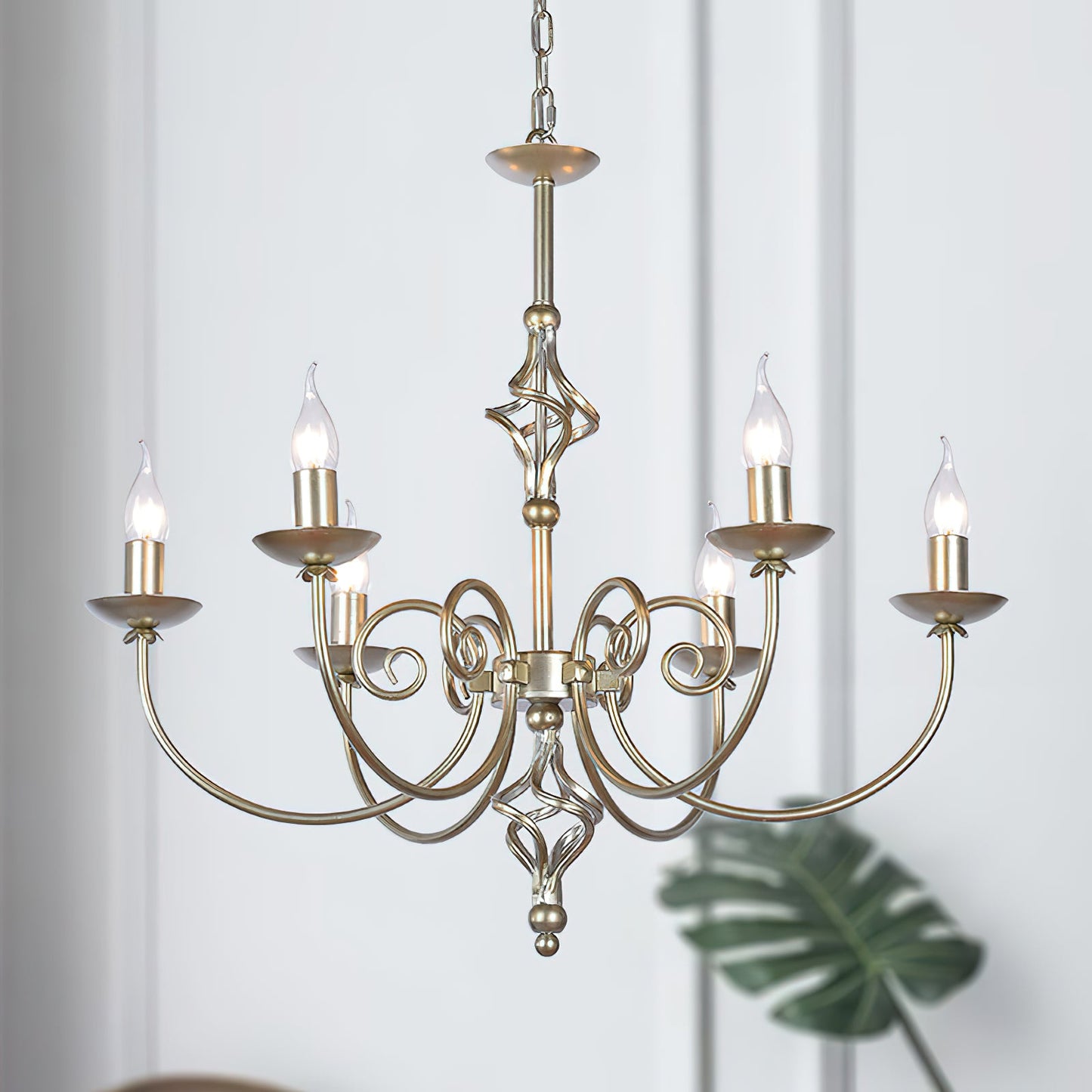 Delft Chandelier - Modern Minimalist Brass Candlestick Chandelier