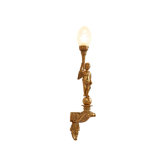 Deliane Brass Wall Lamp - Linear Solid Cast Brass & Glass Sconce