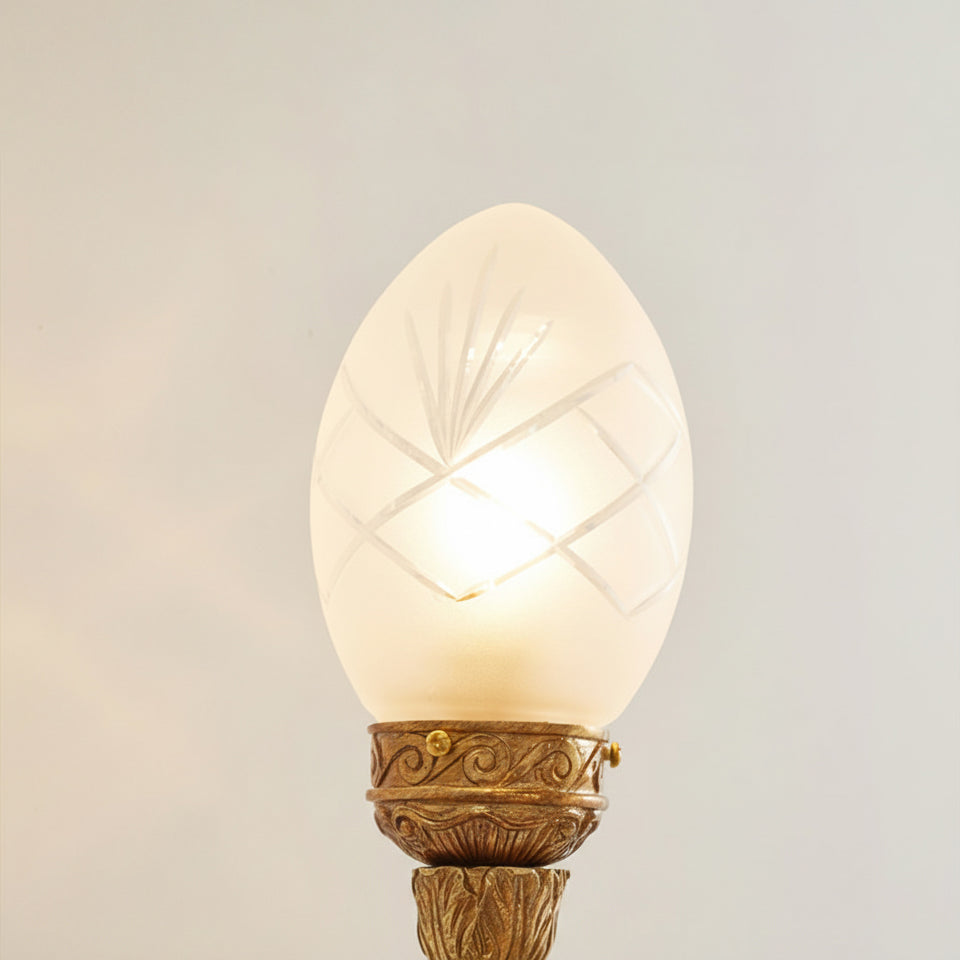 Deliane Brass Wall Lamp - Linear Solid Cast Brass & Glass Sconce
