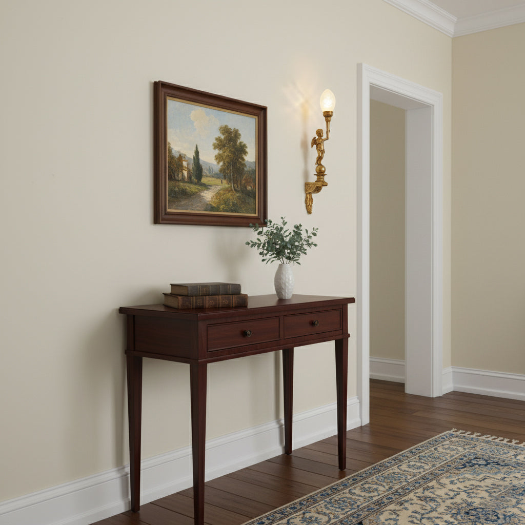Deliane Brass Wall Lamp - Linear Solid Cast Brass & Glass Sconce