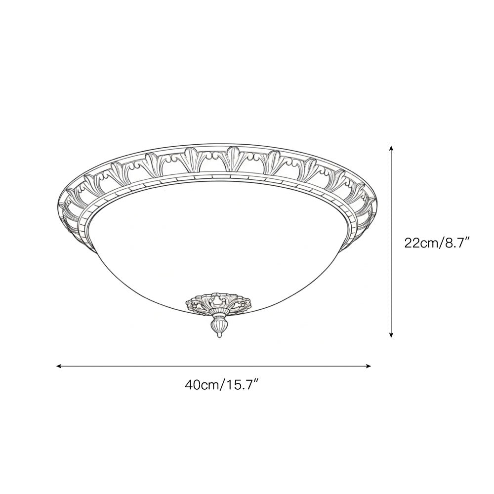 Deltana Flush Ceiling Lamp - Modern Brass & Glass Multi-Light Flush Mount