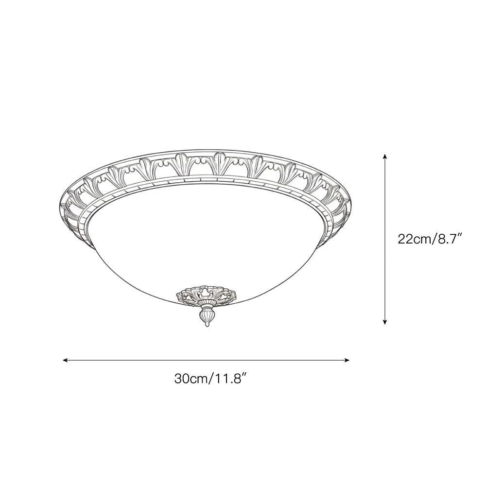 Deltana Flush Ceiling Lamp - Modern Brass & Glass Multi-Light Flush Mount