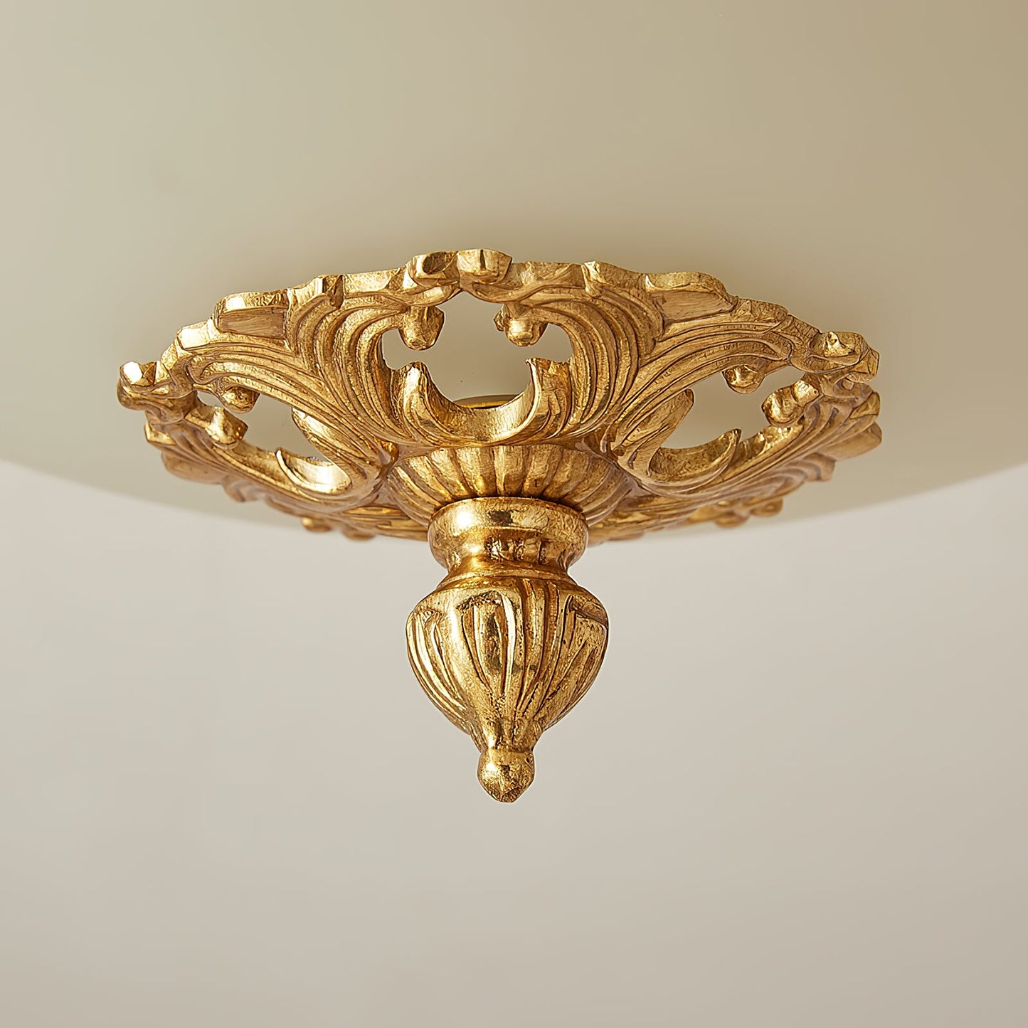 Deltana Flush Ceiling Lamp - Modern Brass & Glass Multi-Light Flush Mount