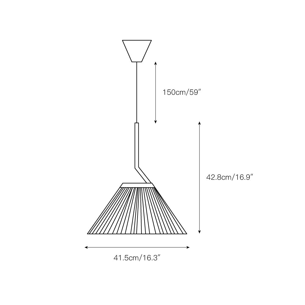 Demare Pleated Pendant Lamp - Modern Retro Fabric Dome Light