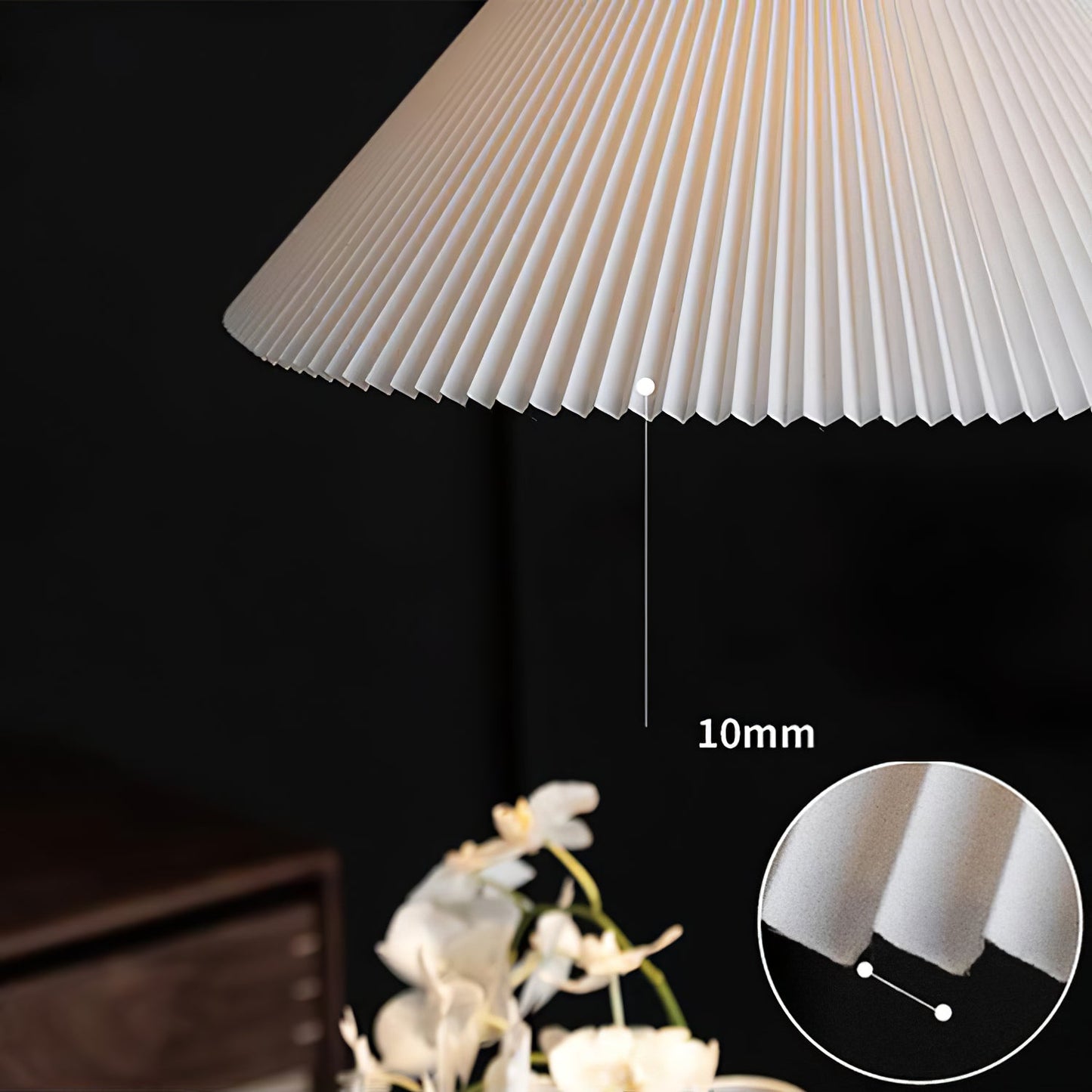Demare Pleated Pendant Lamp - Modern Retro Fabric Dome Light